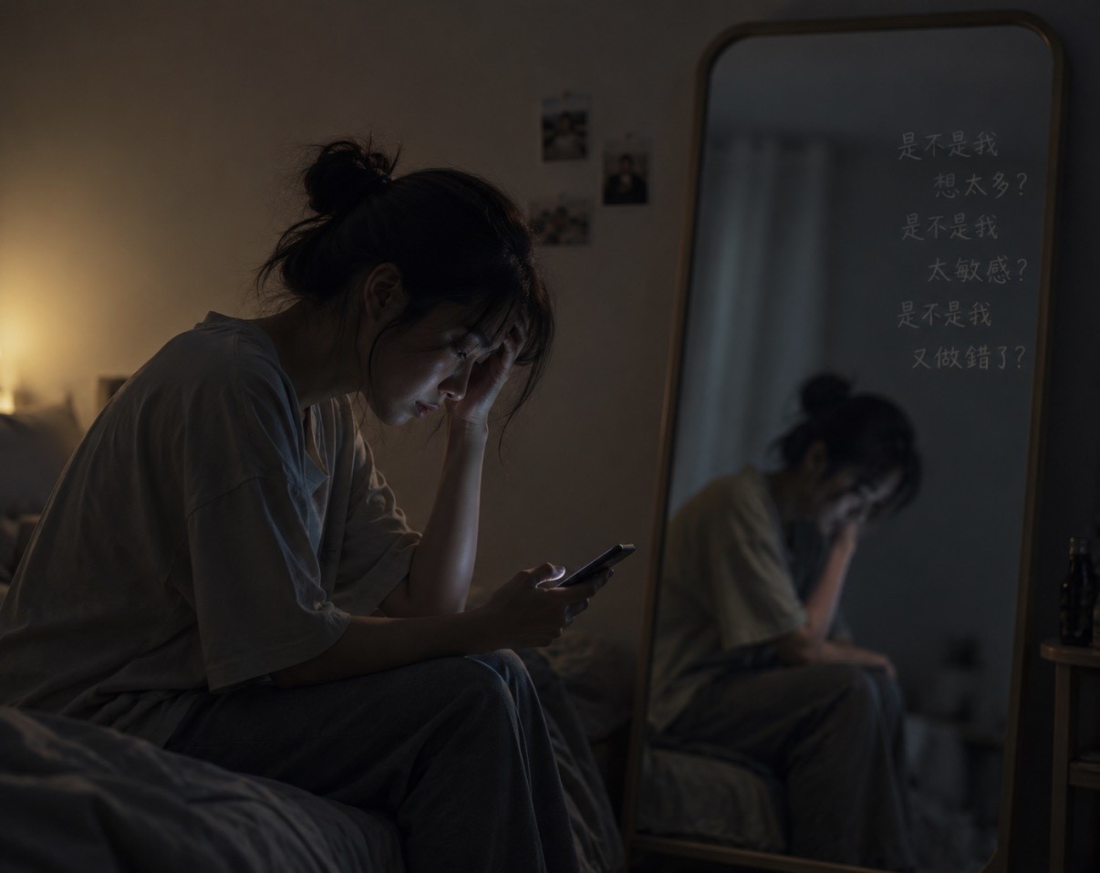 感情自我懷疑 是不是我想太多 焦慮滑手機